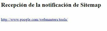recepcion notificacion sitemap automatico