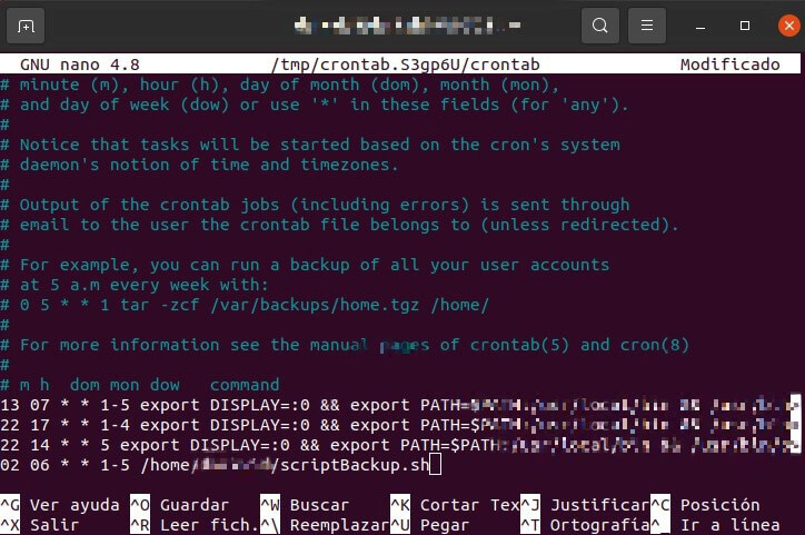 backup automatico crontab