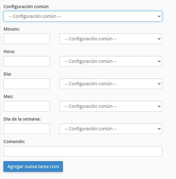 crear una tarea cron en cpanel